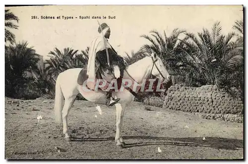 Ansichtskarte AK Militaria Spahi dans le Sud