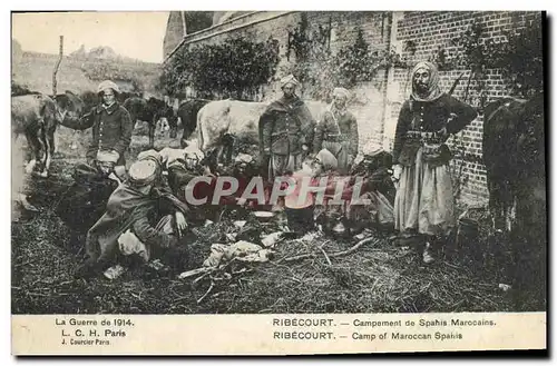 Cartes postales Militaria Ribecourt Campeement de Spahis Marocains