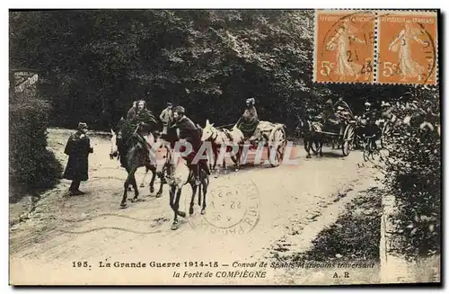 Cartes postales Militaria Convoi de Spahis Marocains traversant la foret de Compiegne