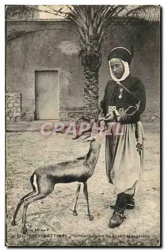 Ansichtskarte AK Militaria Officier indigene de Spahis et sa gazelle