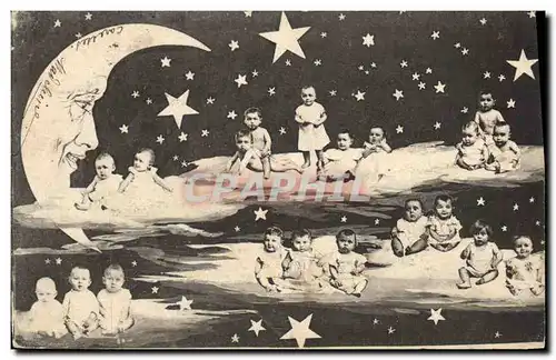 Cartes postales Fantaisie Lune Enfants