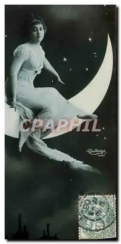 Cartes postales Fantaisie Lune Femme