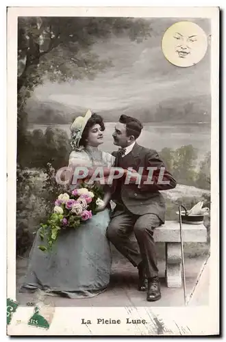 Cartes postales Fantaisie Lune Femme La pleine lune