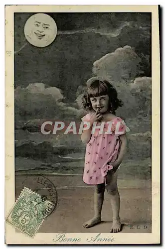 Ansichtskarte AK Fantaisie Lune Enfant