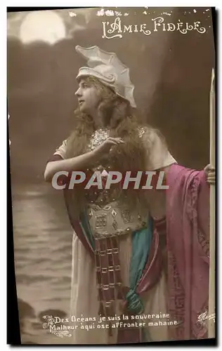 Cartes postales Fantaisie Lune Femme