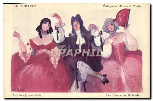 Cartes postales Theatre Femme Moliere Les Precieuses Ridicules