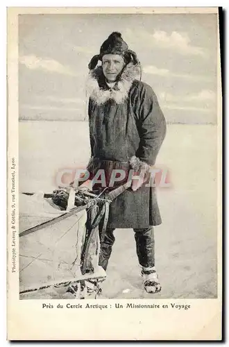 Ansichtskarte AK Polaire Pres du Cercle Arctique Un missionnaire en voyage Pole Nord