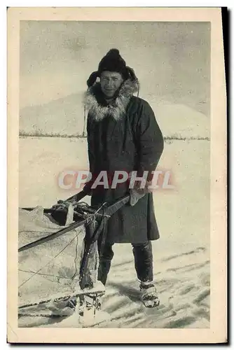 Ansichtskarte AK Polaire Pole Nord Missionnaire en tournee apostolique Chez les esquimaux de l&#39Ocean arctique