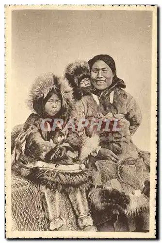 Cartes postales Polaire Alasak Une chretienne de l&#39Ocean Arctique et ses deux enfants