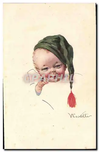 Cartes postales Fantaisie Illustrateur Enfant Bonnet de nuit