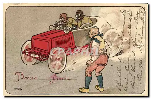 Ansichtskarte AK Fantaisie Illustrateur Automobile