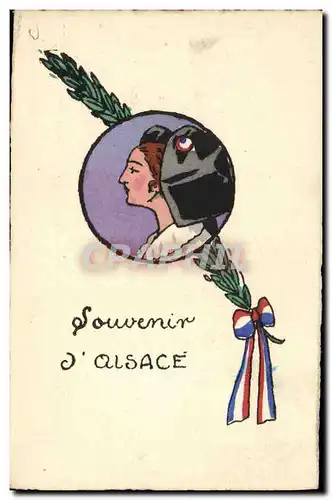 Ansichtskarte AK Fantaisie Souvenir d&#39Alsace Femme