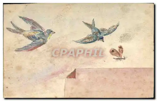 Cartes postales Fantaisie (dessin a la main) Oiseaux