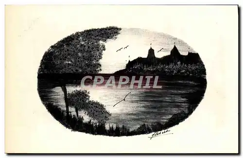 Cartes postales Fantaisie (dessin a la main) Paysage