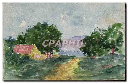 Cartes postales Fantaisie (dessin a la main) Paysage