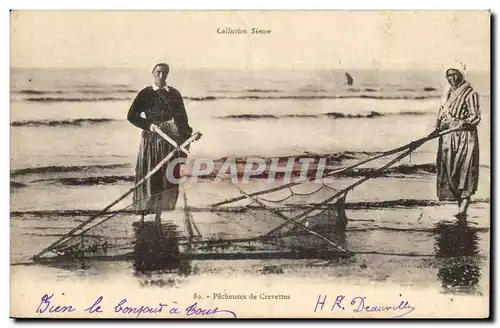 Cartes postales Peche Pecheuses de crevettes