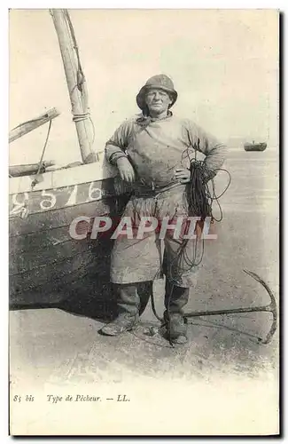 Cartes postales Peche Type de pecheur