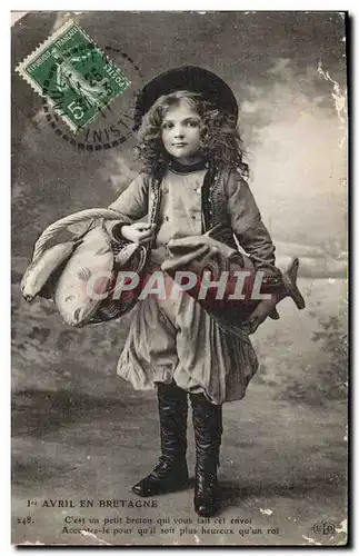 Cartes postales Peche Enfant Poissons