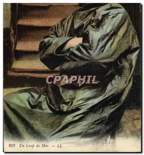 Cartes postales Peche Un loup de mer Pecheur