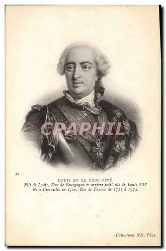 Cartes postales Louis XV le bien aime Fils de Louis