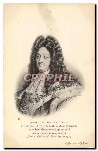 Cartes postales Louis XIV dit le Grand Roi de France