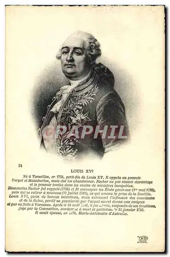 Cartes postales Louis XVI Roi de France