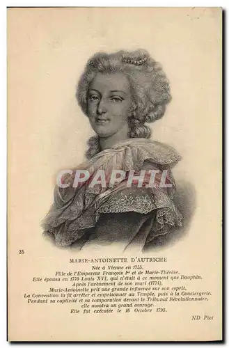 Cartes postales Marie Antoinette d&#39Autriche