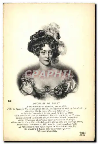 Cartes postales Duchesse de Berry