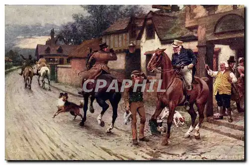 Cartes postales Chiens Chien Chasse a courre Cavaliers