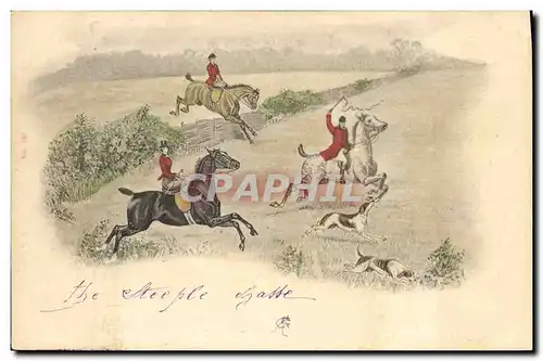 Cartes postales Chiens Chien Chasse a courre Cavaliers