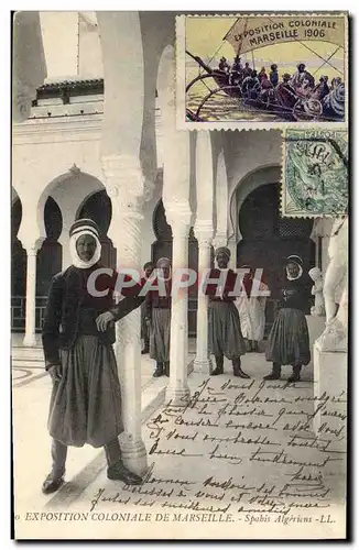 Cartes postales Militaria Exposition coloniale de Marseille Spahis Algeriens Vignette 1906