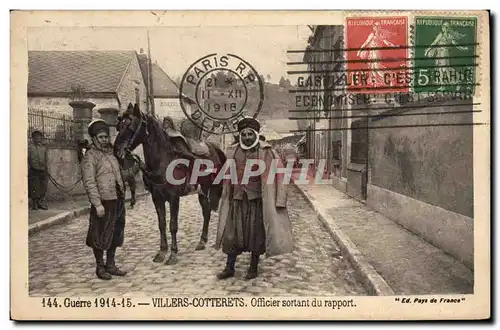 Cartes postales Militaria Villers Cotterets Officier sortant du rapport