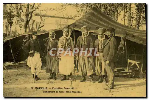 Ansichtskarte AK Militaria Marseille Exposition coloniale Campement de types Yahis Algeriens