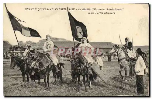Ansichtskarte AK Militaria Grande quinzaine Marseillaise La Khalifa Mustapha Saheb Ettaba et ses portes etendars