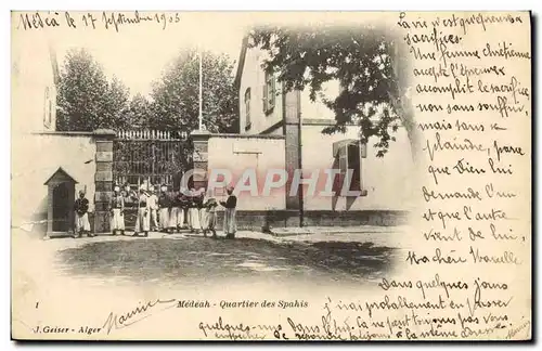 Cartes postales Militaria Medeah Quartier des Spahis