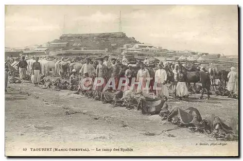 Cartes postales Militaria Taourirt Maroc le camp des Spahis