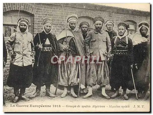 Cartes postales Militaria Groupe de Spahis Algeriens