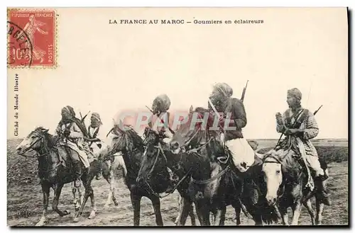 Ansichtskarte AK Militaria La France au Maroc Goumiers en eclaireurs