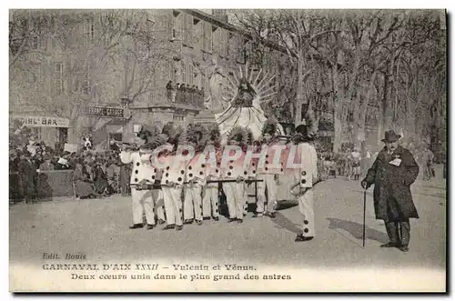 Ansichtskarte AK Fantaisie Lune Carnaval d&#39Aix XXXII Vulcain et Venus DEux coeurs unis dans le plus grand des