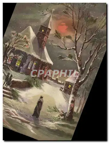 Cartes postales Fantaisie Lune Noel