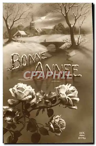 Cartes postales Fantaisie Lune Bonne annee