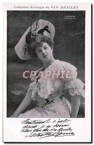 Cartes postales Theatre Fantaisie Femme Vin Desiles Regnier