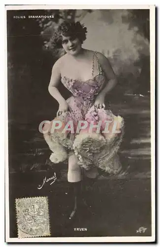 Cartes postales Theatre Fantaisie Femme Folies Dramatiques Yrven