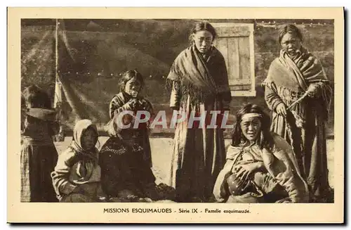 Cartes postales Polaire Missions Esquimaudes Famille esquimaude