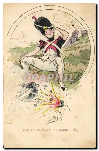 Cartes postales Fantaisie Illustrateur Caporal de la vieille garde 1809 Militaria