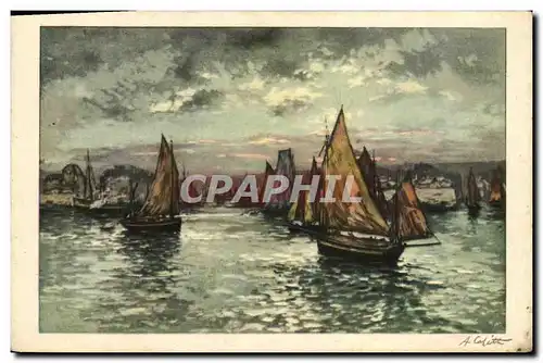 Cartes postales Fantaisie Illustrateur Bateaux