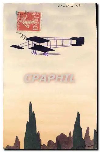 Cartes postales Fantaisie (dessin a la main) Avion Aviation