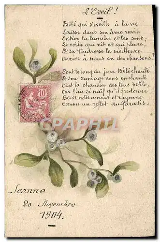 Cartes postales Fantaisie (dessin a la main) Fleurs L&#39eveil