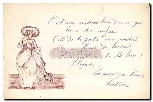 Cartes postales Fantaisie Femme Chein