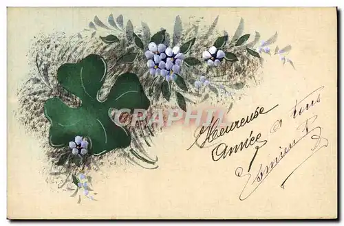 Cartes postales Fantaisie (dessin a la main) Fleurs Trefle